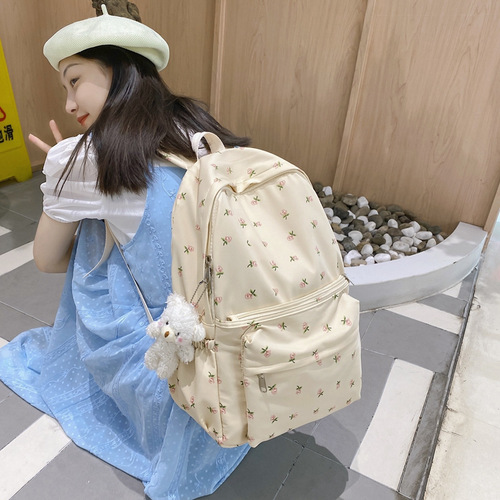 New style backpack for women Korean version bear horizontal zipper school bag casual large capacity computer backpack one piece drop shipping