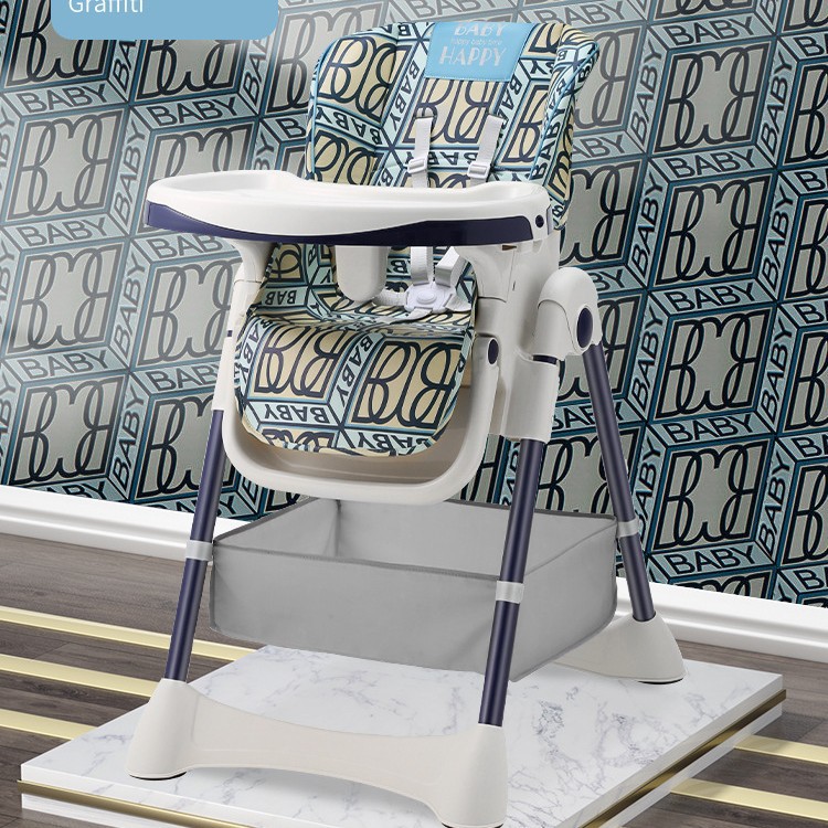 Silla de comedor plegable portátil para bebés sin instalación, silla de comedor para niños de dibujos animados domésticos, silla de comedor para niños que se puede sentar y acostar image 10