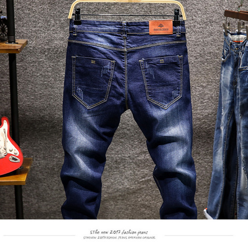 2018 spring and summer new style multi-color fashion jeans men's trendy slim fit elastic tight feet pants Y809