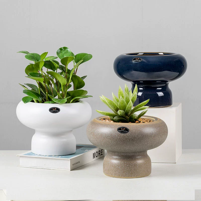 Ins ветер настольный керамический цветочный горшок круглый креативный характер очень большой специальный распродажа суккуленты горшечные горшки