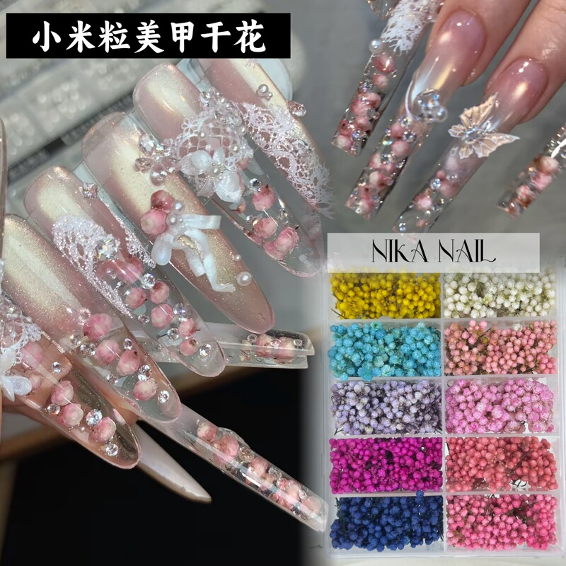Nail Art Accessories, Small Flower Buds, Dried Flower Materials, Popular Nail Art Items, Small Rose Dried Flowers, DIY Nail Decorations