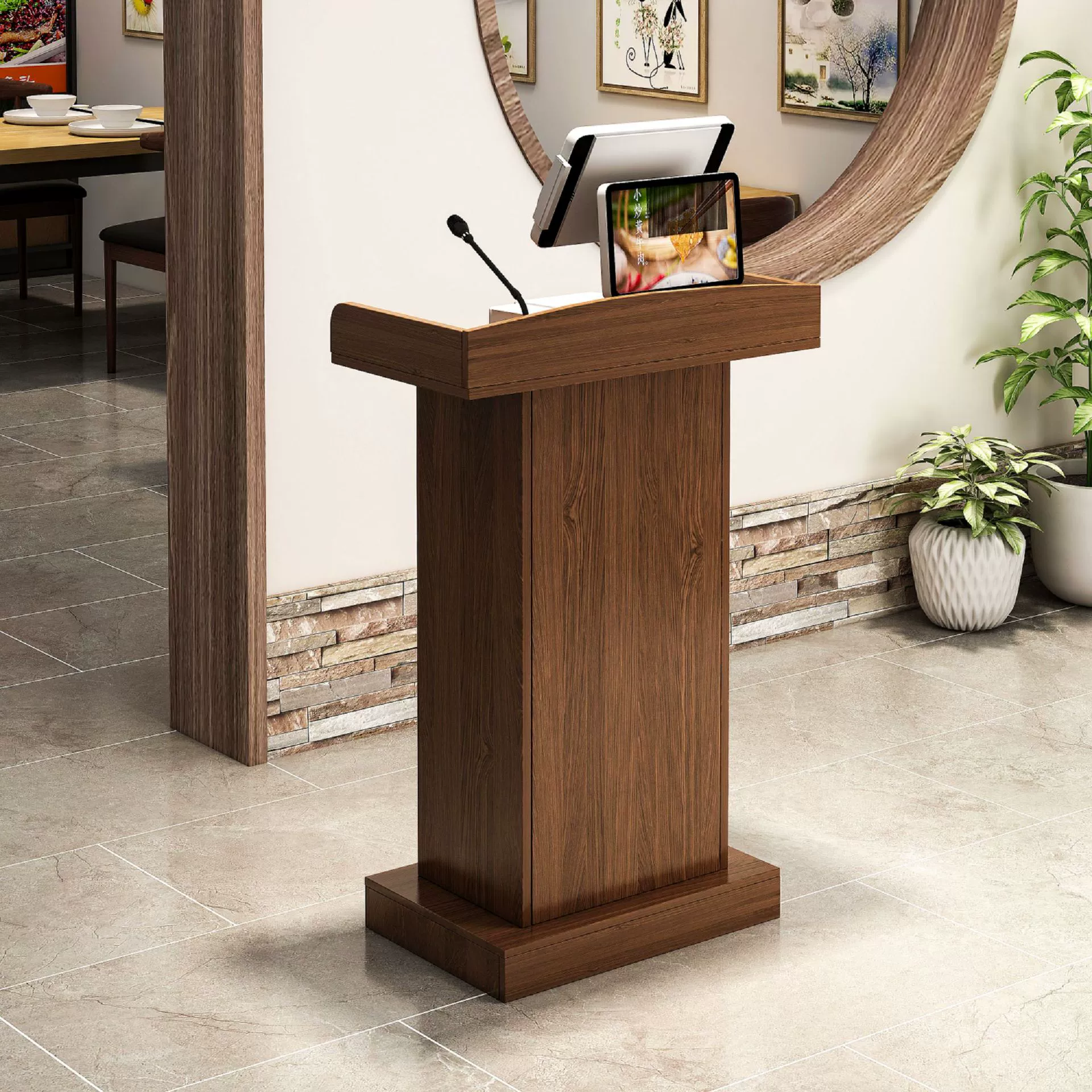 Оптовая продажа Beimiao, простая консультация по речи, приветственная доска, трехслойная трибуна с подиумом