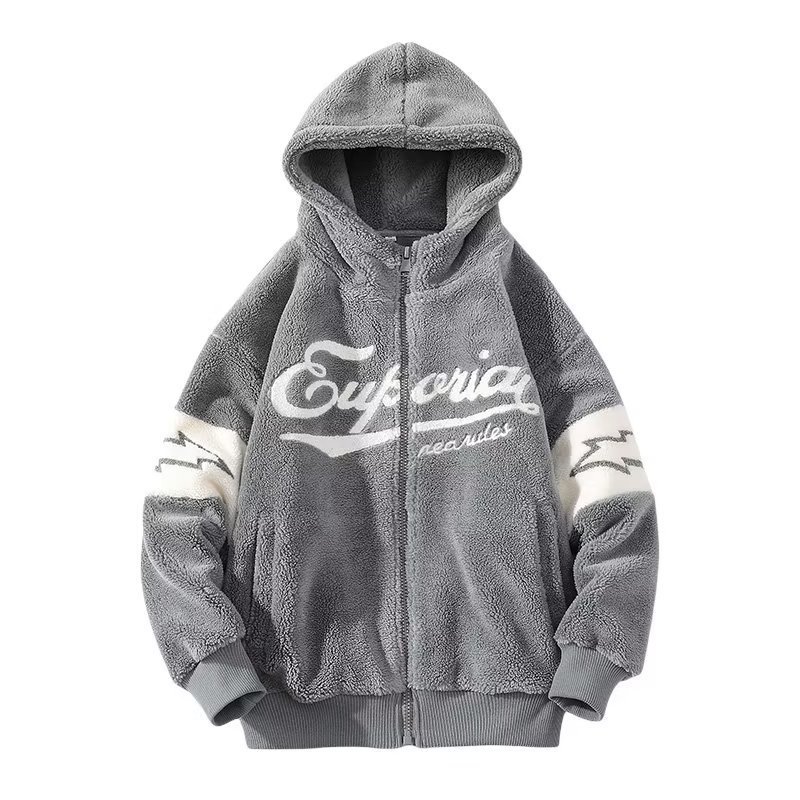 Chaqueta de lana de cordero estilo suave retro japonés para hombres invierno suelto bf estilo perezoso más terciopelo grueso chaqueta de algodón ins marea