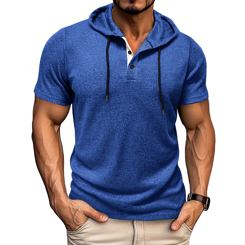 2025 Men's Short-Sleeve T-Shirt Men's Hoodie Top Foreign Trade American Style Henley Shirt Trendy Mature Style Trendy Brand 2025 Men's Short-Sleeve T-Shirt Men's Hoodie Top Foreign Trade American Style Henley Shirt Trendy Mature Style Trendy Brand