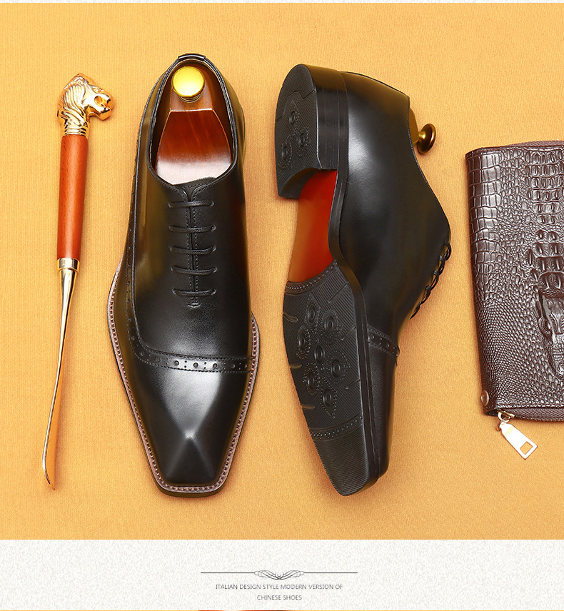 Cross-border E-Commerce Foreign Trade Leather Shoes men's Leather British Brock Carved Business Dress Oxford Shoes men shoe_vogvips.com