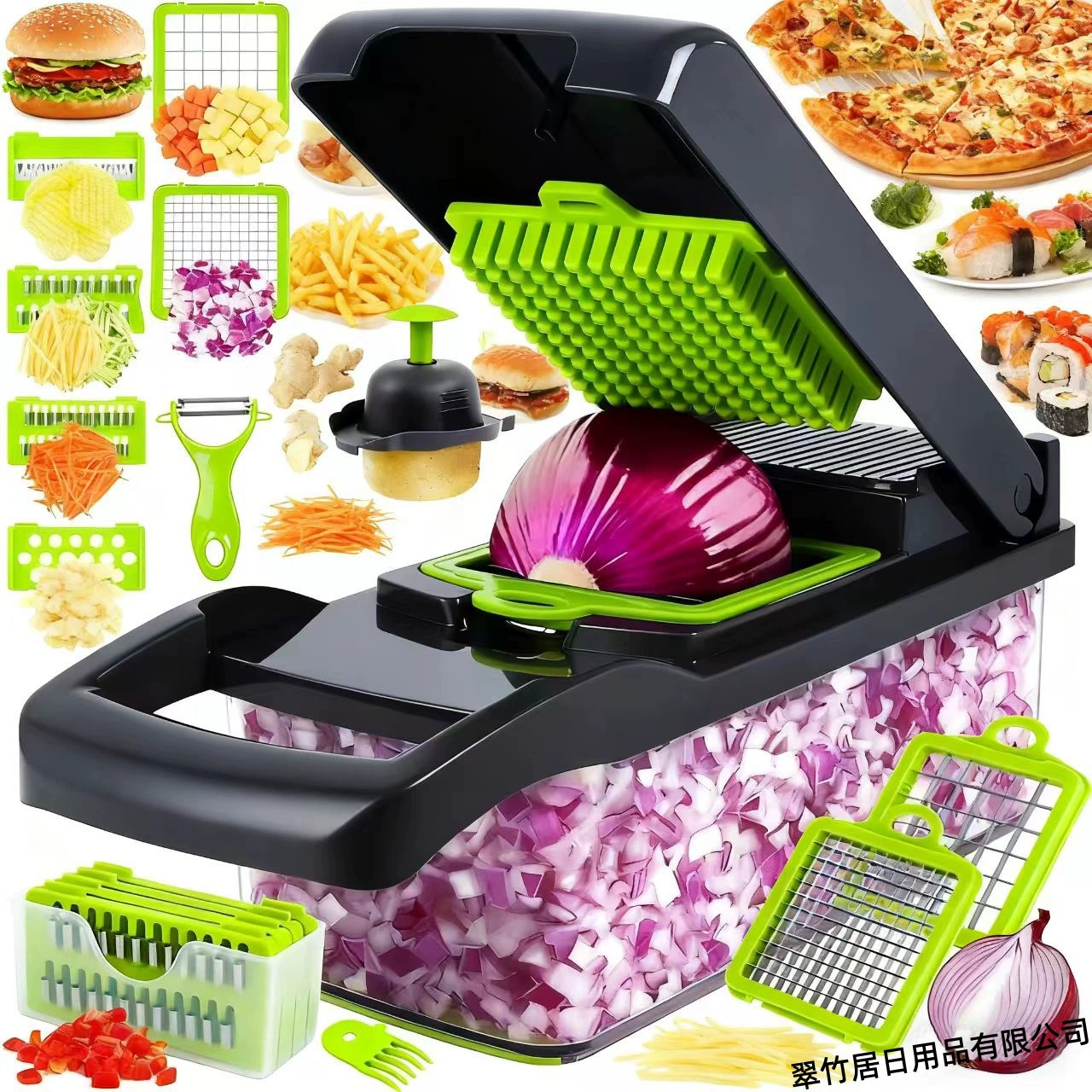 Cross-Border New Multifunctional Vegetable Cutter Household Potato Peeling, Shredding, Dicing and Slicing Kitchen Artifact Set Grater