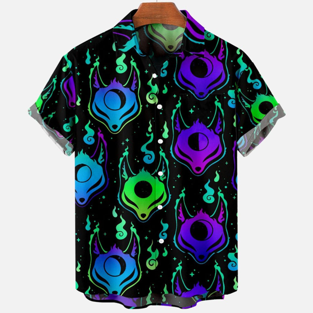 Devil Horror Hawaiian Shirt Detail