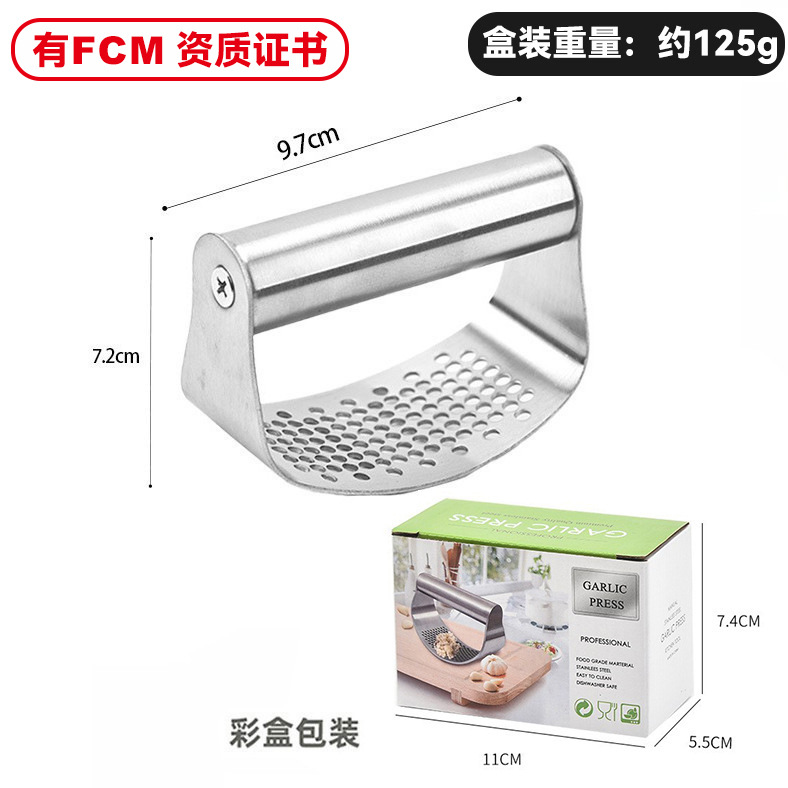 Prensa de ajo de acero inoxidable de Corte libre de arco circular prensa de ajo amoladora de ajo trituradora de cocina prensa de ajo doméstico