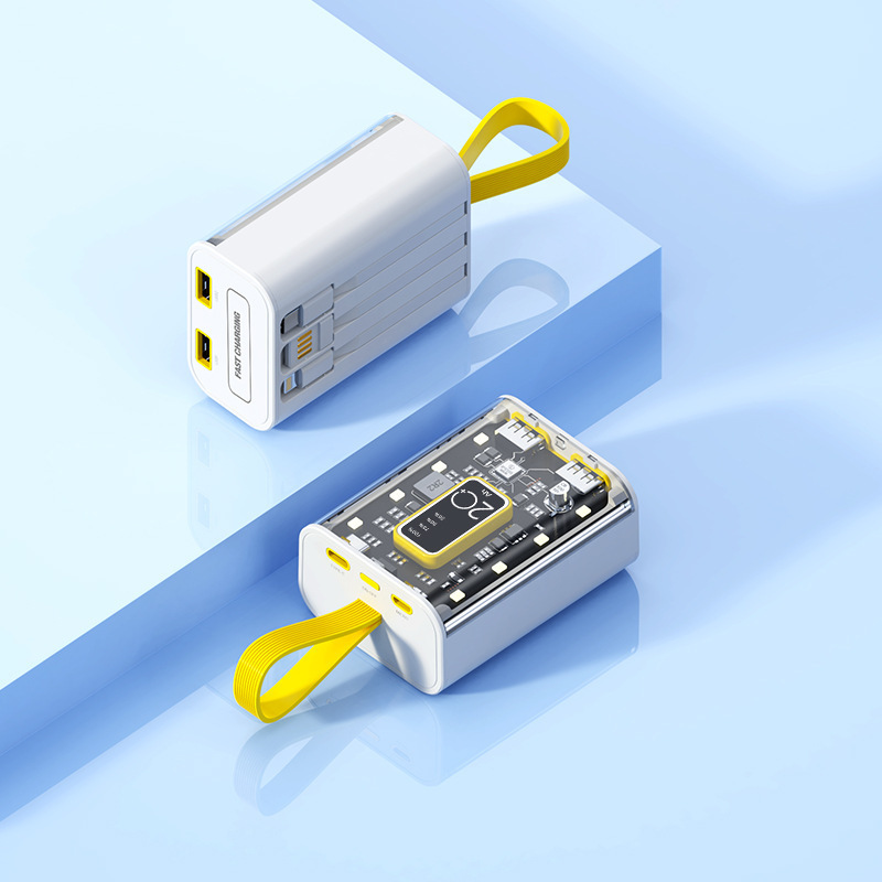 Nuevo suministro de punk mecha transparente cargador tesoro de 20000 mAh gran capacidad exteriores fuente de alimentación de carga rápida