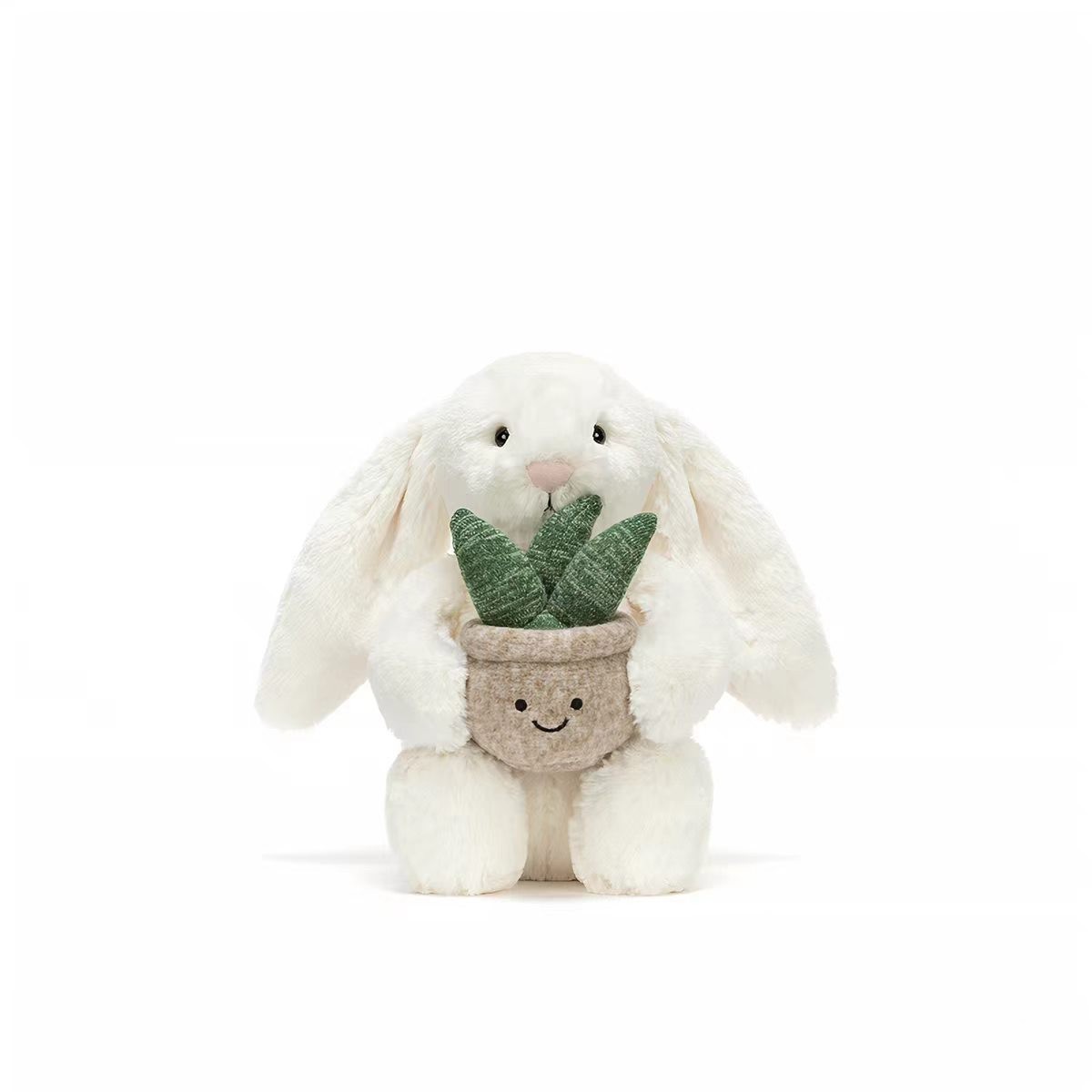 Segurando coelhinho em vaso 31cm / Modelo completo com três padrões (siga a coleção para receber um saco de pó)
