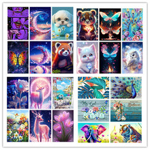 DIY钻石画5D圆钻魔方钻花动物风景贴画十字绣客厅装饰画亚马逊专