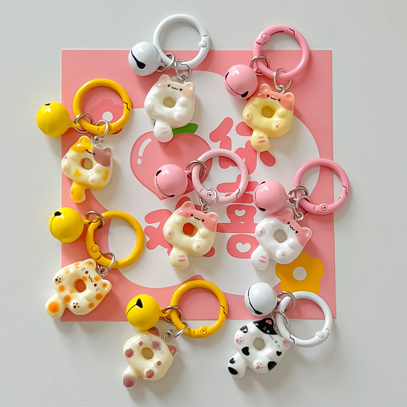 Cute and Sweet Cartoon Donut Cat Keychain Siamese Cat Keychain Backpack Headphone Accessory Pendant Bell Cute and Sweet Cartoon Donut Cat Keychain Siamese Cat Keychain Backpack Headphone Accessory Pendant Bell