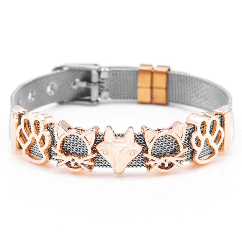 Stainless Steel Strap Material Cute Animal Stainless Steel Plating Watch Strap