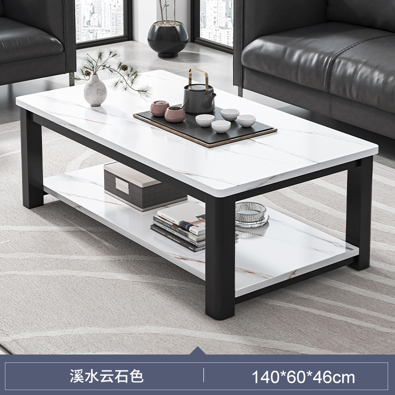 Mesa de centro, sala de estar, hogar, apartamento pequeño moderno y simple, mesa de centro de vidrio templado de lujo ligero, mesa de té minimalista para oficina