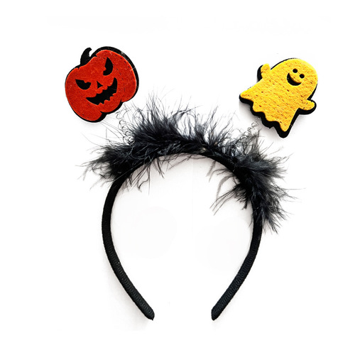 Cross-border hot sale Halloween hair hoops masquerade party performance props pumpkin headdress ghost festival