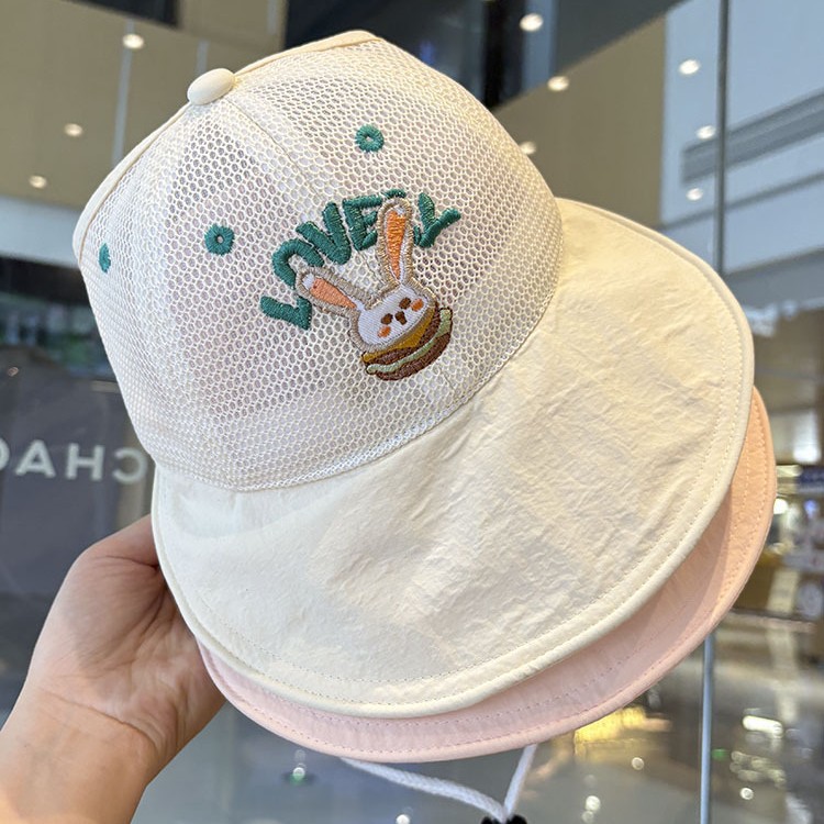Sombrero de Sol con Malla para Niños de Algodón y Poliéster, Transpirable y Protección Solar, para Verano image 2
