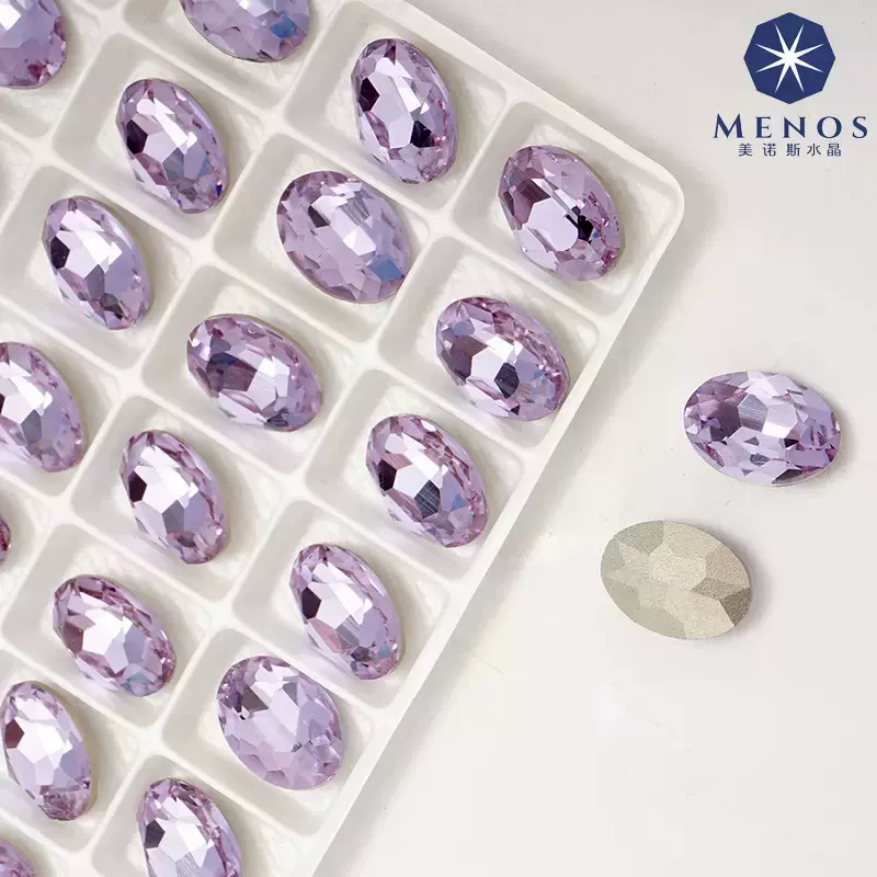 源头厂家K9尖底椭圆diy饰品配件爆闪多切面玻璃钻彩色美甲钻批发