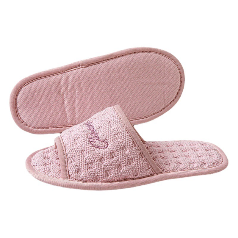 Трансграничные бесшумные тапочки на мягкой подошве для женщин, удобные домашние тапочки с открытым носком, простые трансграничные универсальные хлопковые тапочки для мужчин.