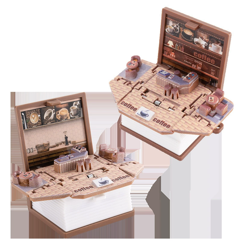 3D Folding Book Keychain, Mini Pop-Up Diorama, Assorted Themes, OPP/Box Packaging