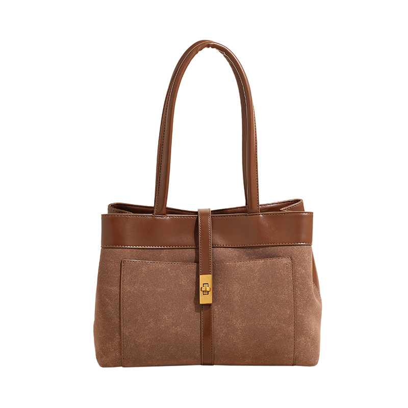 Diseño de nicho de cercanías de gran capacidad y ocio, con una textura Pu simple y de moda, bolso de cubo portátil de un hombro