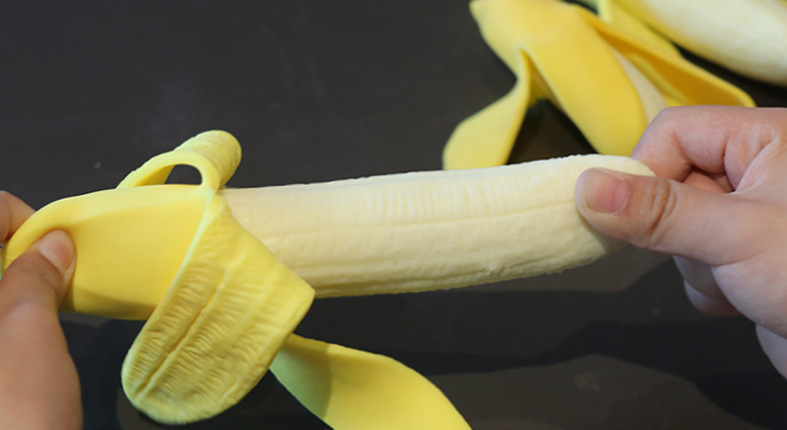 Simulación de plátano, pellizco, ventilación, banana, juguetes para niños, parodia, descompresión, banana, clase, juguetes aburridos