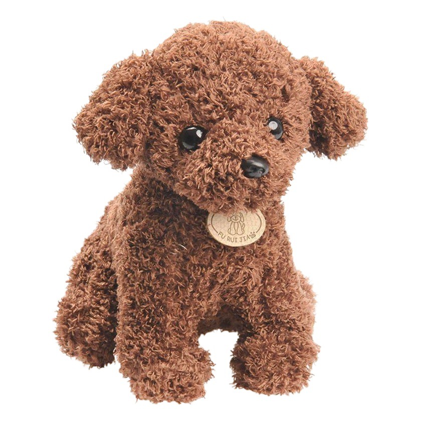 Simulación cuidadosamente seleccionada, muñeco de perro de peluche, cachorro de peluche, muñeco de perro de peluche rizado, regalo para niños al por mayor