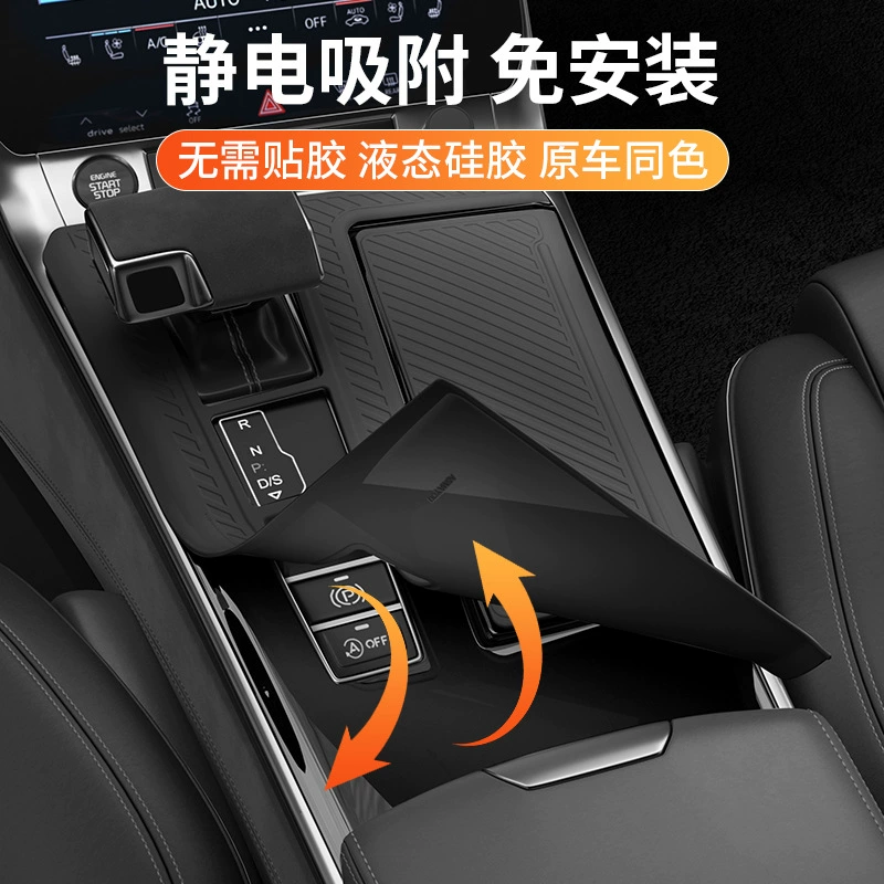 Подходит для Audi A6L/A7 — силиконовая защитная пленка для центральной панели управления, накладка для ручки коробки передач, интерьерное декоративное покрытие