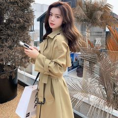 风衣女宽松2025春秋装韩版气质双排扣中长款外套百搭显瘦收腰大衣