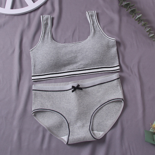 [Send in seconds] Children's pure cotton underwear two-piece set without wire bra, junior high school and high school student bra