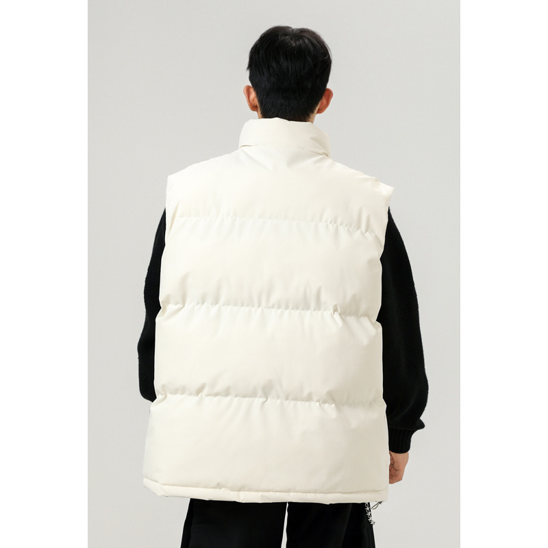 Plaid Patchwork Down Cotton Autumn Winter New Loose Plus Size Men's Casual Sports Thickened Warm Vest_voghion.com