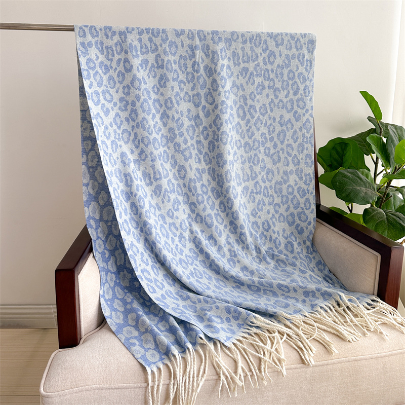 Unisex Casual Leopard Imitation Cashmere Knitted Scarf display picture 2
