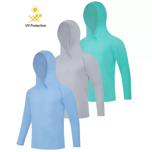 Solid Color Children's Sun Protection Hoodie, Lightweight and Plaid Long Sleeve Zipper Jacket, Summer Outdoor Activity Boys' Wear