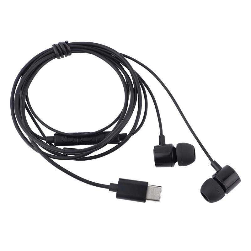 Wholesale wired earphones with microphone TYPE-C, phone universal gifts, affordable earphones with call function, silk-screened LOGO