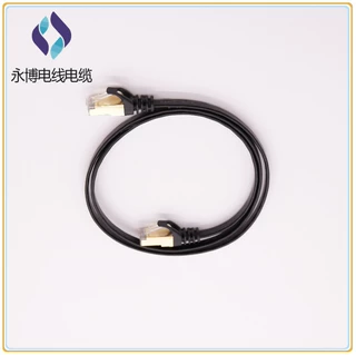 工厂现货万兆发烧级七类扁平屏蔽高速网络电脑路由器水晶头连接线