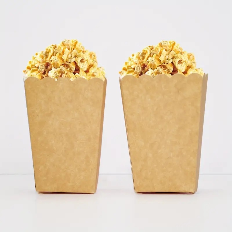 Caja de palomitas de maíz de grado alimenticio al por mayor transfronterizo para llevar caja de papas fritas cuadrada pollo plegable