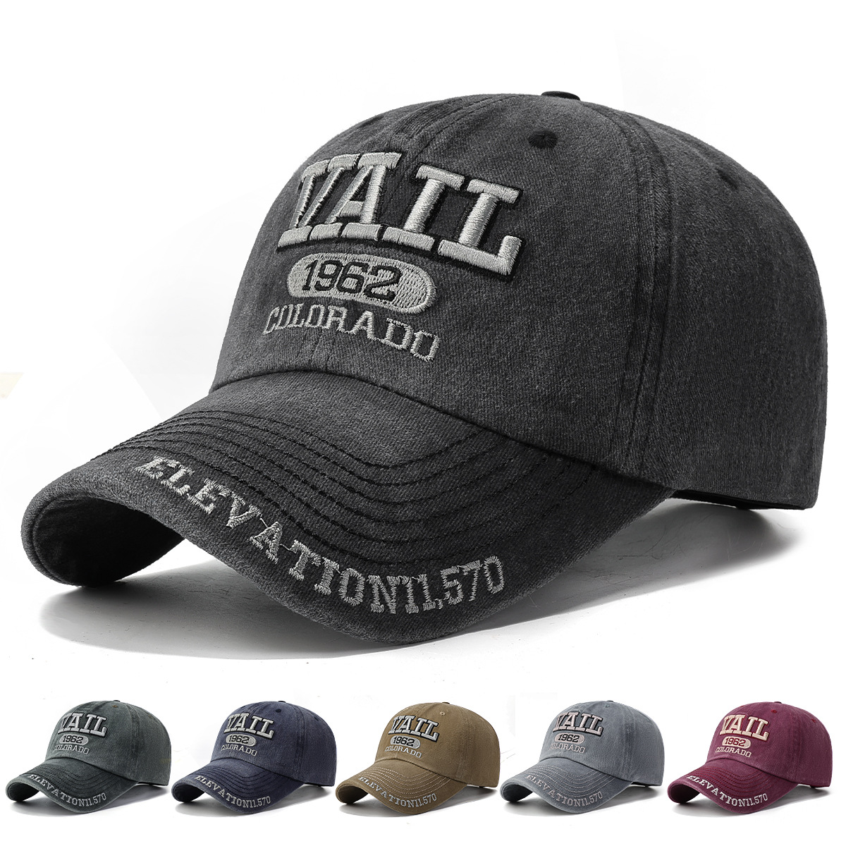 Four-season Washed Cotton Baseball Fashionable Faded Vintage Embroidered Cap, European And American Style, Foreign Trade_voghion.com