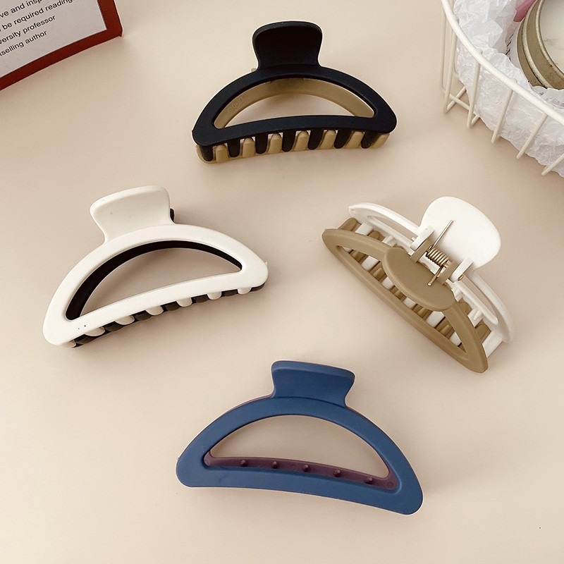 Horquilla de nuevo clip de la cabeza retro francés horquilla updo clip de pelo lindo clip de tiburón de doble cara accesorios para el cabello japonés y coreano