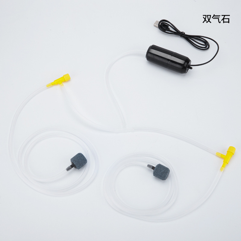 Black usb oxygen pump [1 set] - dual stones, dual tubes