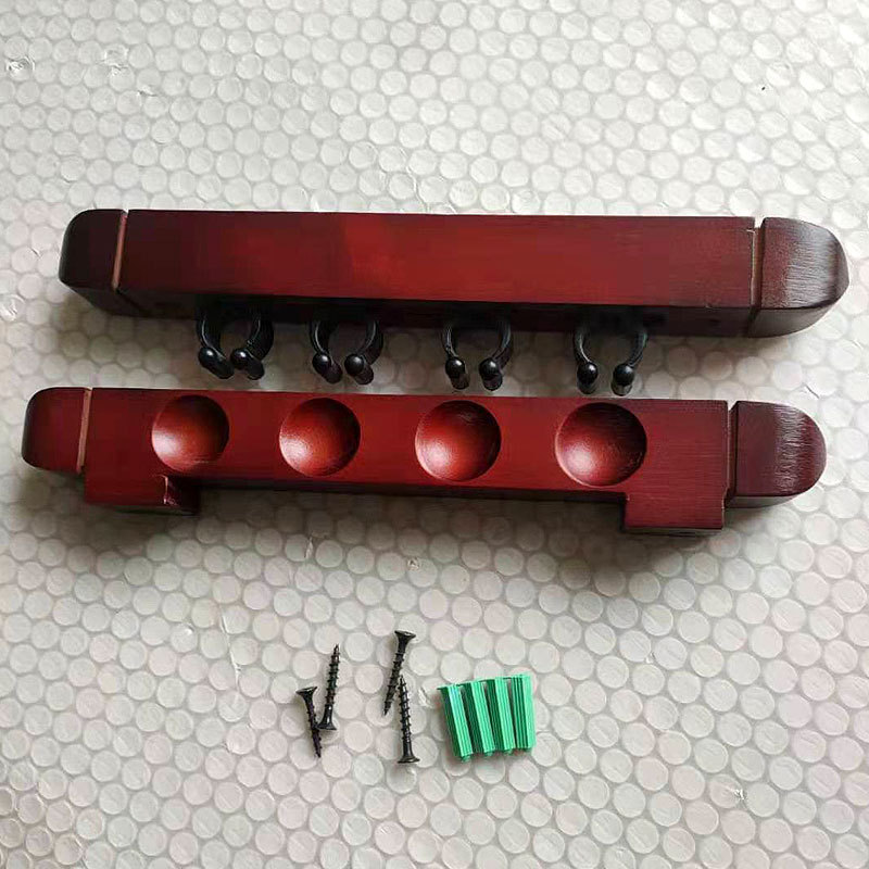 Estante de CUE romano de 4 agujeros billar de madera maciza Estante de varilla de billar montado en la pared Estante de varilla de billar Almacenamiento de varilla