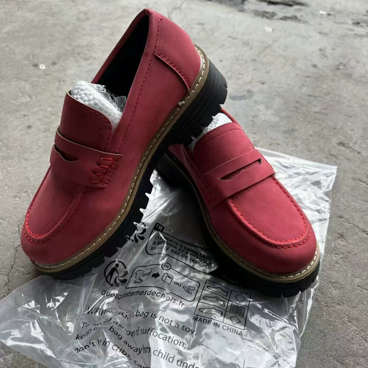 Женские туфли-лоферы на толстом каблуке весна-осень 2025, большие размеры, повседневный британский стиль, толстая подошва, внешняя торговля, ретро