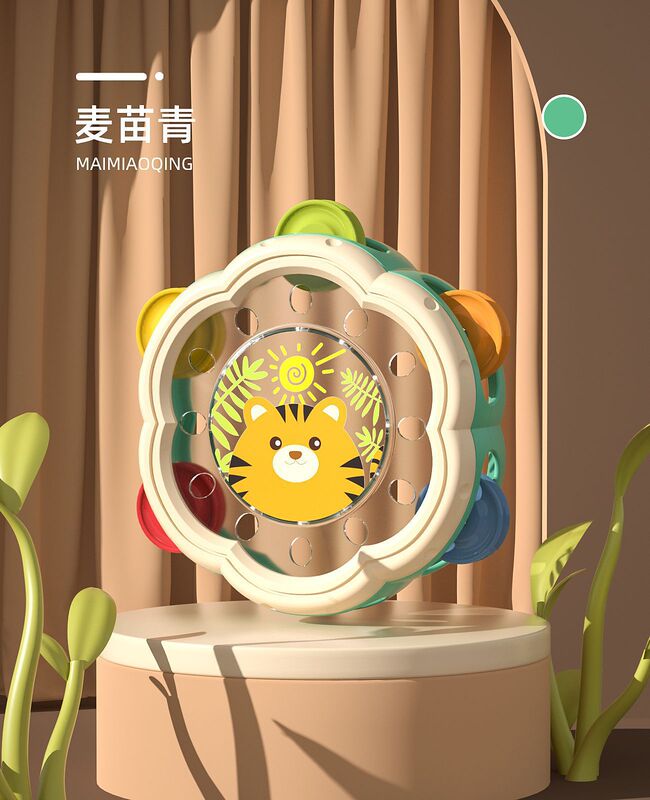 新品趣味手拍铃鼓0一2岁拍拍鼓摇铃益智早教儿童打击乐器婴儿玩具|undefined