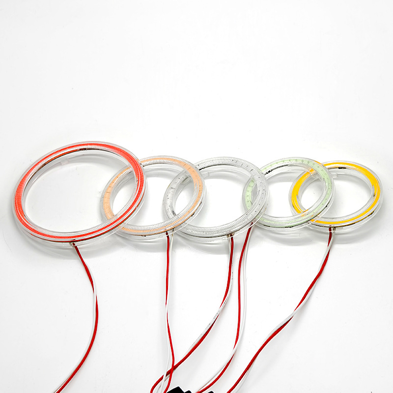 Car Led Headlight Lens Decoration Cob Angel Eye Ring Fog Light Devil Eye Car Light Daytime Running Light Modification Universal