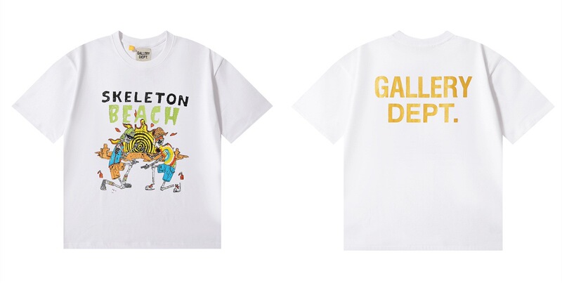 正確版GALLERY DEPT美潮洗水高品質プリント半袖高街落書きtシャツ|undefined