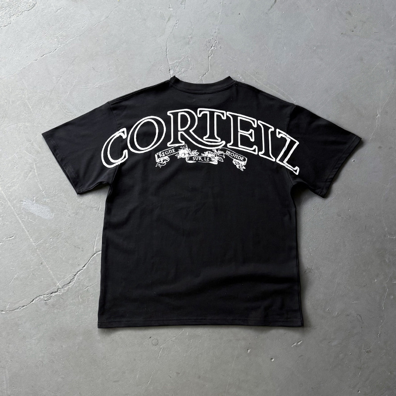 Corteiz High-Quality American High Street Hip-Hop Printed Short-Sleeved T-Shirt Men's Summer Trendy Brand Trendyy Half-Sleeved T-Shirt