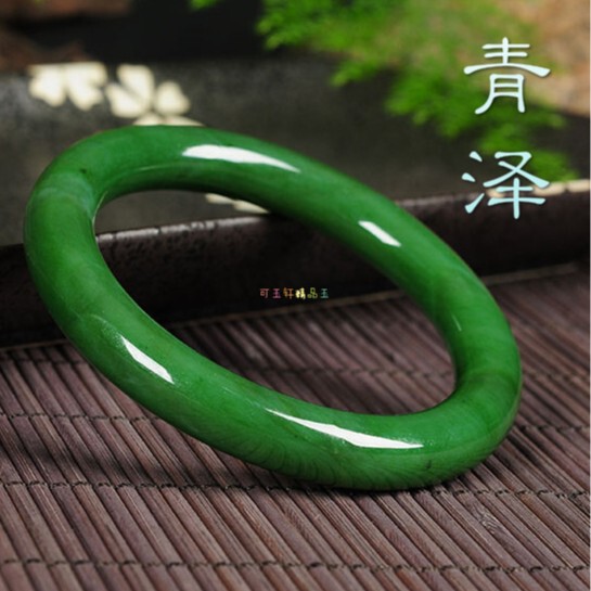 Natural Xinjiang Hetian Jasper Bracelet Thin Strip Women's Laokeng Spinach Green Kunlun Jasper Round Strip Jade Bracelet