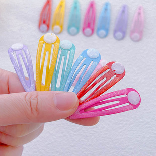 Children's hair accessories DIY shiny green onion baking paint with gasket BB color drop clip handmade hair clip material break clip