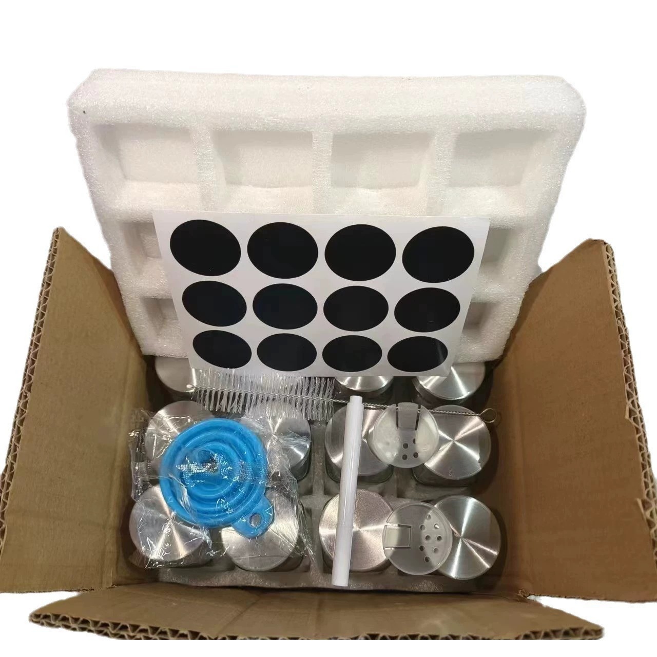 Botella de condimento de cocina cuadrada, frasco de vidrio transparente sellado, botella de condimento, botella de embalaje, botella conveniente de almacenamiento de pimienta