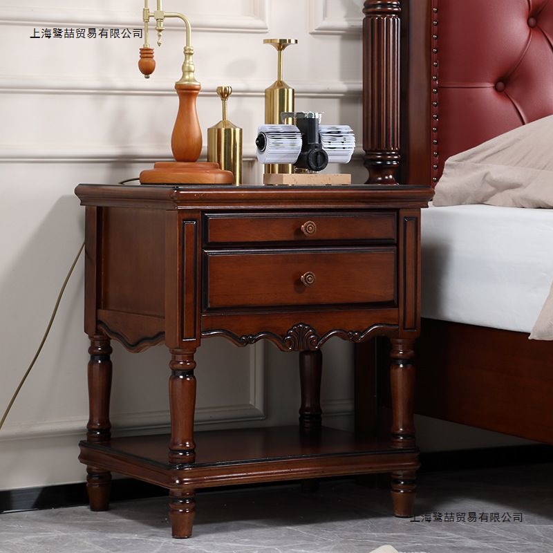 American Style Nightstands Solid Wood Nightstands Bmw Grey Modern Minimalist Storage Cabinet Locker Light Luxury Bedroom Furniture