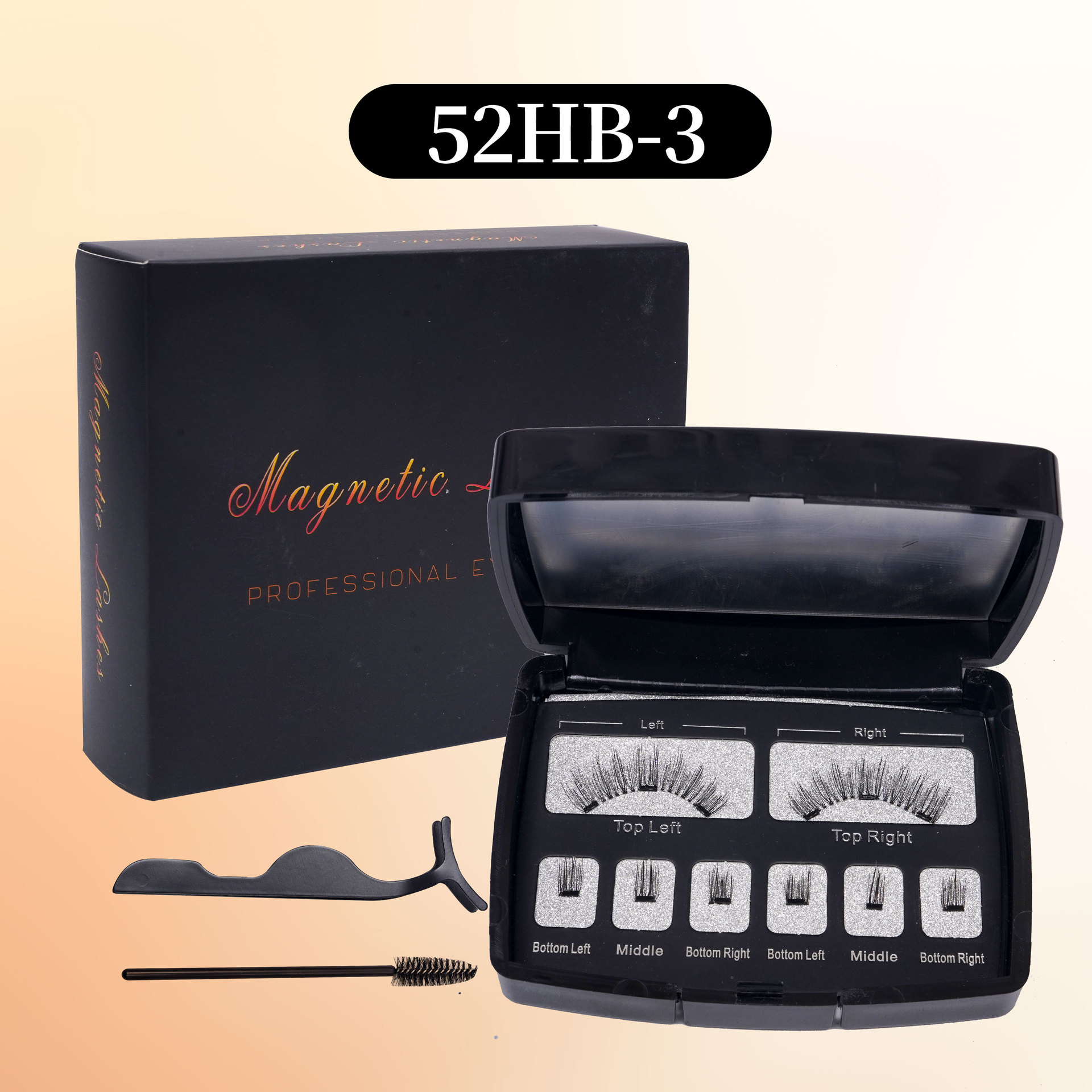 Conjunto de pestañas magnéticas segmentadas transfronterizas Little Devil Pestañas gruesas y realistas Tres imanes de alta gama Pestañas postizas