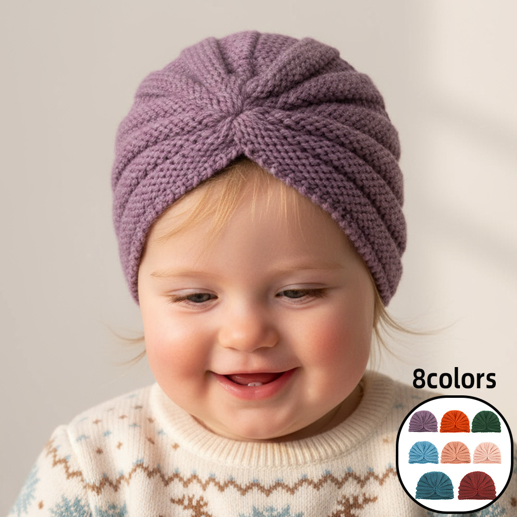 Children's woolen solid color soft comfortable demi-season keep warm…